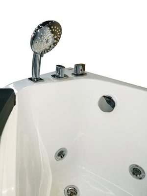 EAGO AM198ETL-L 5 ft Clear Rounded Left Corner Acrylic Whirlpool Bathtub