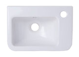 ALFI brand AB101 Small White Wall Mounted Ceramic Bathroom Sink Basin