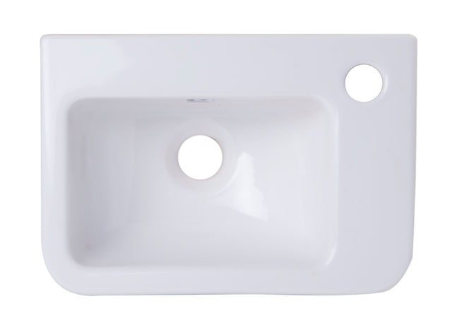 ALFI brand AB101 Small White Wall Mounted Ceramic Bathroom Sink Basin