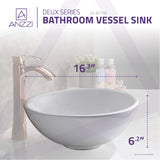 ANZZI LS-AZ118 Deux Series Ceramic Vessel Sink in White