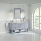 Breckenridge 60" Single Vanity, Serenity Blue, w/ 3 CM Eternal Jasmine Pearl Silestone Top w/ FreePower Wireless Charger