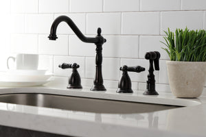 Kingston Brass KS1795PKLBS Widespread Kitchen Faucet, Oil Rubbed Bronze