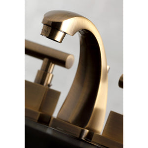 Kingston Brass KS4943CQL Claremont 8 in. Widespread Bathroom Faucet, Antique Brass