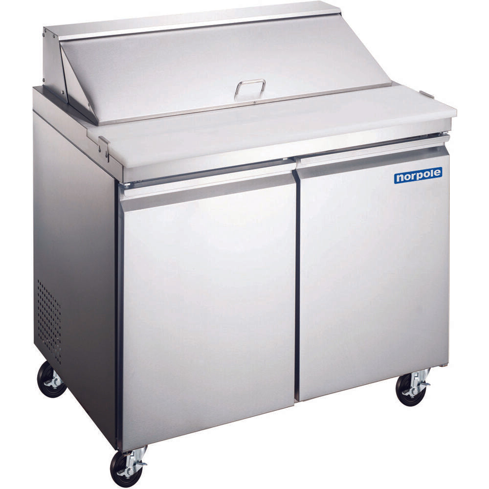 Norpole NP2R-SW36 2 Door Standard Top Sandwich and Salad Prep Table 36"