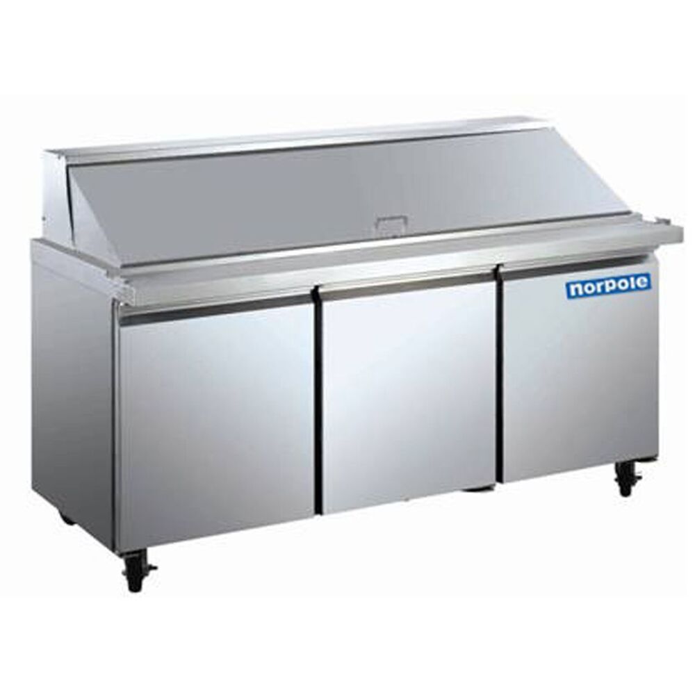 Norpole NP3R-SWMT 3 Door Mega Top Sandwich and Salad Prep Table