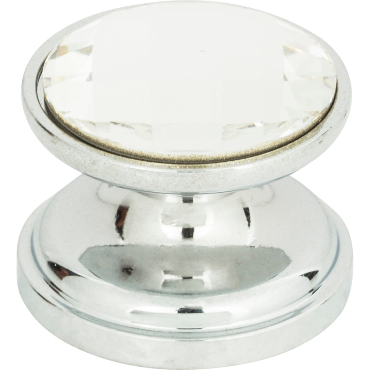 Atlas Homewares Crystal Large Round Knob 7/8 Inch Polished Chrome