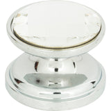 Atlas Homewares Crystal Large Round Knob 7/8 Inch Polished Chrome