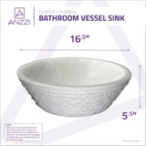 ANZZI LS-AZ8232 Nora Natural Stone Vessel Sink in White Marble