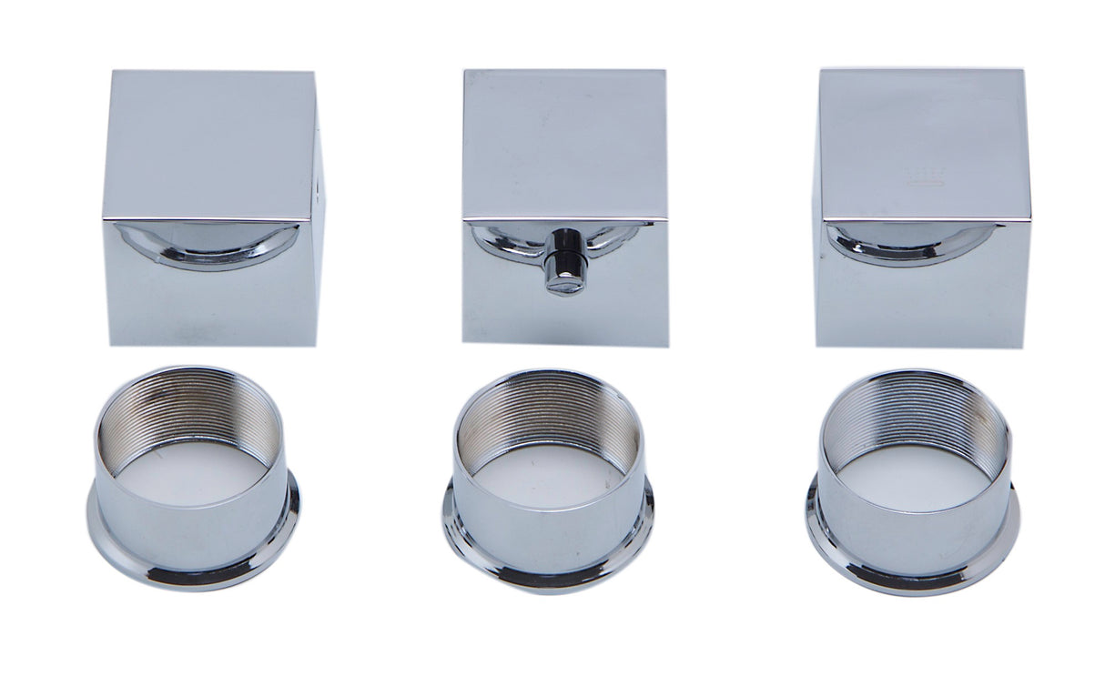 ALFI brand AB2801-PC Polished Chrome Concealed 3-Way Thermostatic Valve Shower Mixer Square Knobs