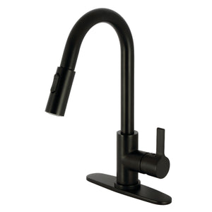 Gourmetier LS8780CTL Continental Single-Handle Pull-Down Kitchen Faucet, Matte Black
