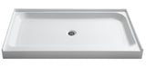 ANZZI SB-AZ04CD Tier 36 x 60  in. Center Drain Single Threshold Shower Base in White