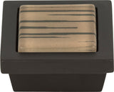 Atlas Homewares Spa Brown Tiger Square Knob 1 3/8 Inch Aged Bronze