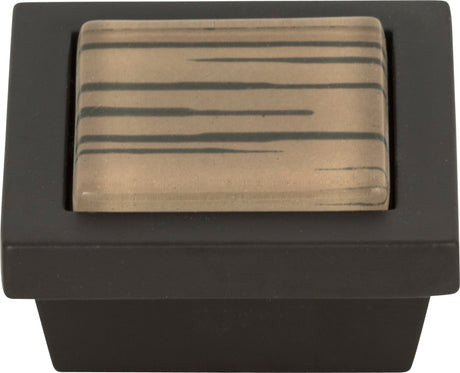 Atlas Homewares Spa Brown Tiger Square Knob 1 3/8 Inch Aged Bronze