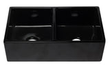 ALFI brand AB3318DB-BG 33 inch Black Reversible Double Fireclay Farmhouse Kitchen Sink