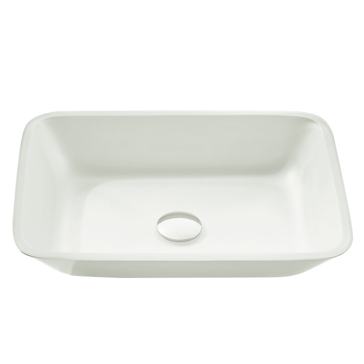 ANZZI LS-AZ910 Innovio Rectangle Glass Vessel Bathroom Sink with White Finish