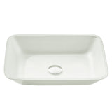 ANZZI LS-AZ910 Innovio Rectangle Glass Vessel Bathroom Sink with White Finish