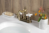 Kingston Brass KB1603PX Heritage 4 in. Centerset Bathroom Faucet, Antique Brass