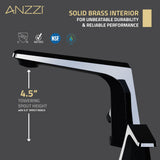 ANZZI L-AZ905MB-CH 2-Handle 3-Hole 8 in. Widespread Bathroom Faucet With Pop-up Drain in Matte Black & Chrome