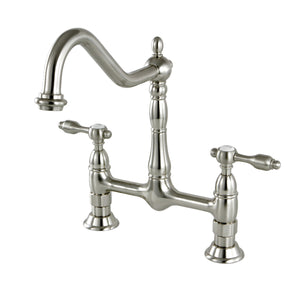 Kingston Brass KS1178TAL Tudor Bridge Kitchen Faucet, Brushed Nickel