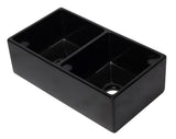 ALFI brand AB3318DB-BG 33 inch Black Reversible Double Fireclay Farmhouse Kitchen Sink