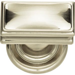 Atlas Homewares Campaign Rectangle Knob 1 1/2 Inch Brushed Nickel