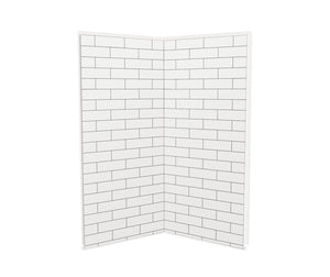 MAAX 103388-301-526 Utile 3636 Composite Direct-to-Stud Two-Piece Corner Shower Wall Kit in Metro Tux