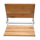 ALFI brand ABS17 17" Folding Teak Wood Shower Seat Bench with Backrest