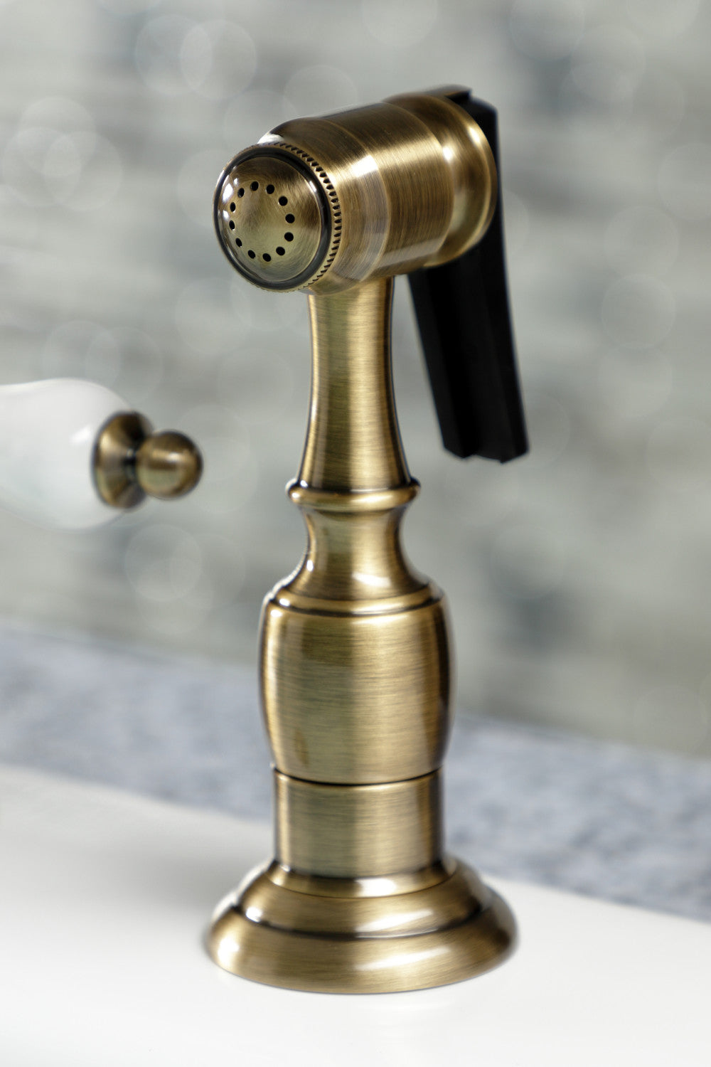 Kingston Brass KB1793PLBS Widespread Kitchen Faucet, Antique Brass