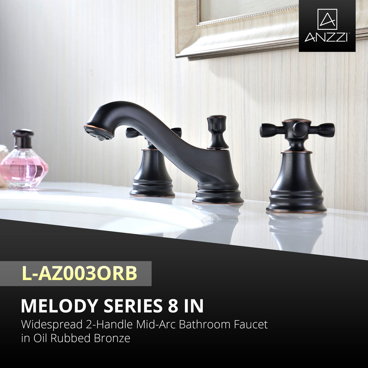 ANZZI L-AZ007ORB Melody Series 8 in. Widespread 2-Handle Mid-Arc Bathroom Faucet in Oil Rubbed Bronze