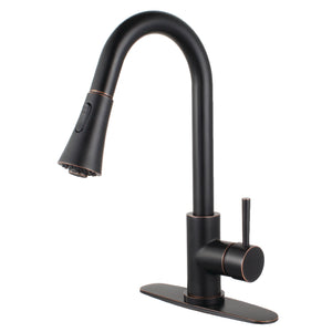 Gourmetier LS8726DL Concord Single-Handle Pull-Down Kitchen Faucet, Naples Bronze