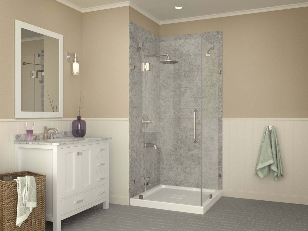 ANZZI SB-AZ009WH Titan Series 36 in. x 36 in. Double Threshold Shower Base in White