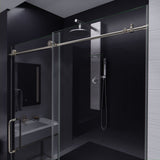 ANZZI MNSD-AZ13-02BN Padrona Series 60 in. by 76 in. Frameless Sliding Shower Door in Brushed Nickel with Handle