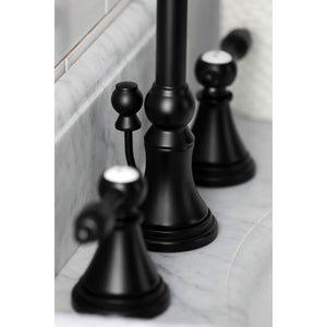 Kingston Brass KS2980TAL Tudor Widespread Bathroom Faucet with Brass Pop-Up, Matte Black