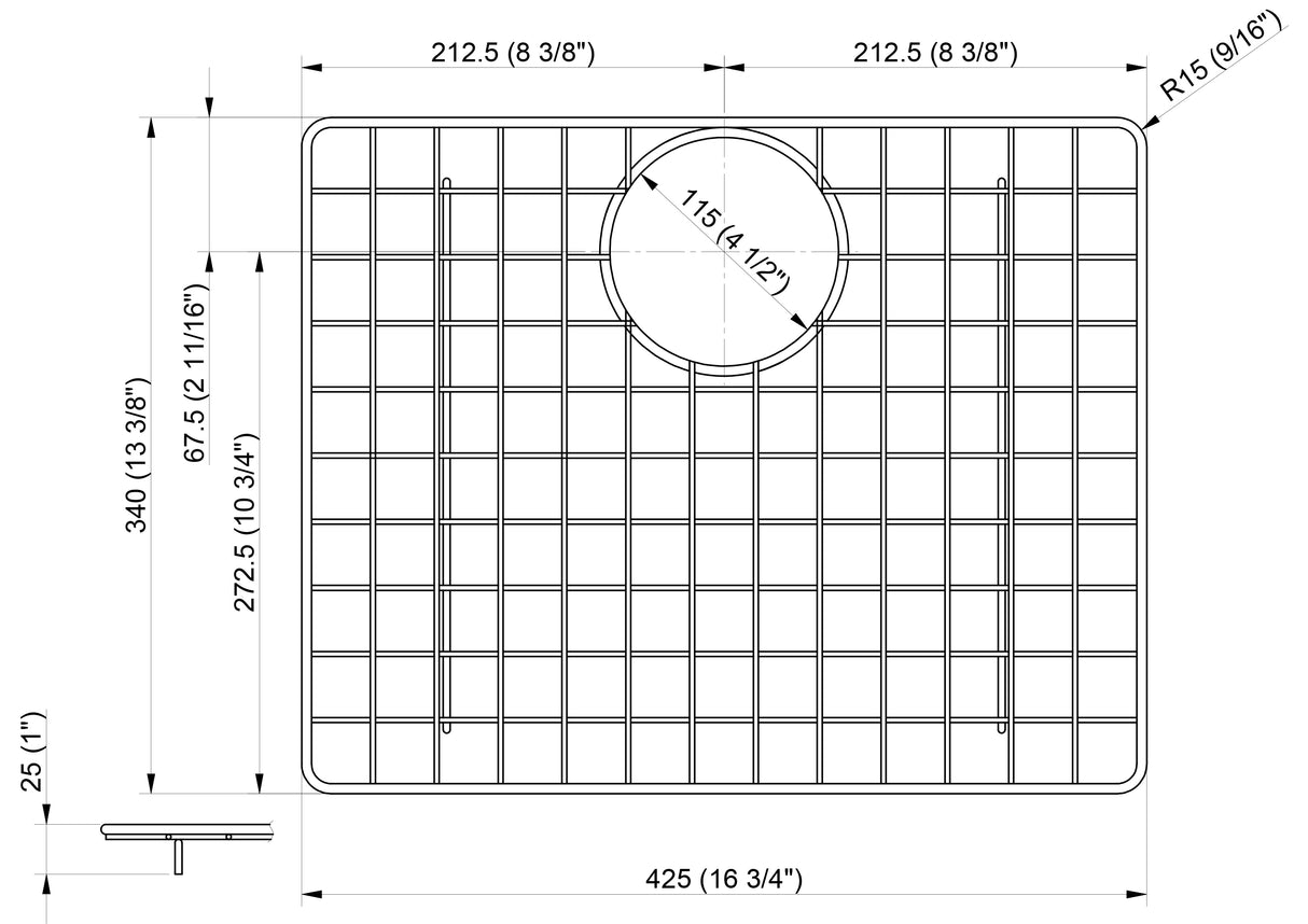 ALFI brand ABGR2420 Stainless Steel Grid for AB2420DI and AB2420UM
