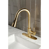 Gourmetier LS8723DL Concord Single-Handle Pull-Down Kitchen Faucet, Brushed Brass
