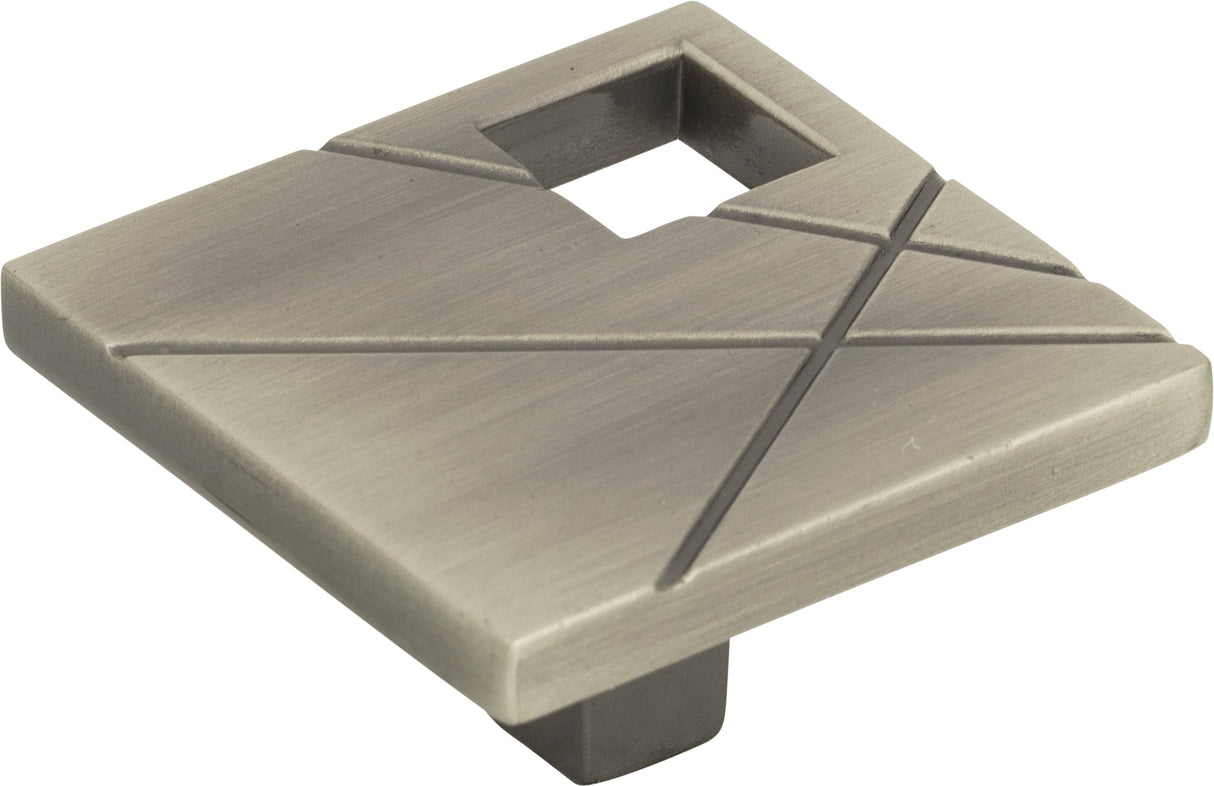 Atlas Homewares Modernist Right Square Knob 1 1/2 Inch Brushed Nickel