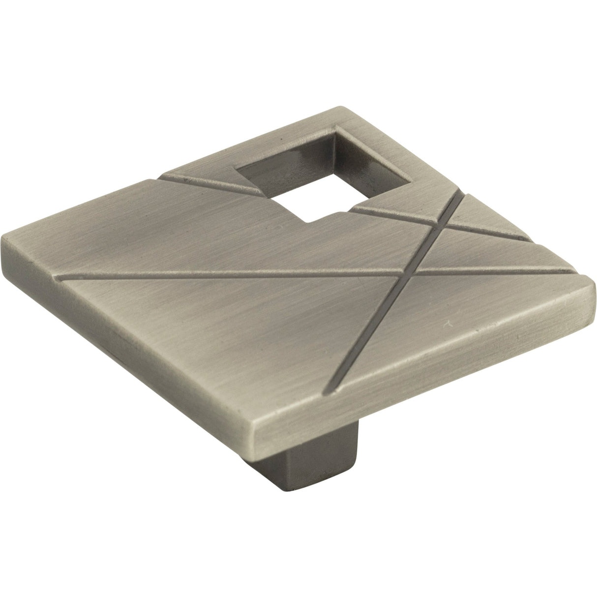 Atlas Homewares Modernist Right Square Knob 1 1/2 Inch Brushed Nickel