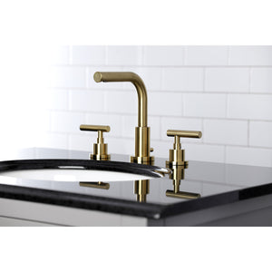 Kingston Brass FSC8953CML Manhattan Widespread Bathroom Faucet with Brass Pop-Up, Brushed Brass