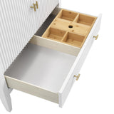 Myrrin 36" Vanity, Bright White, w/ 3 CM Siberian Silestone Top