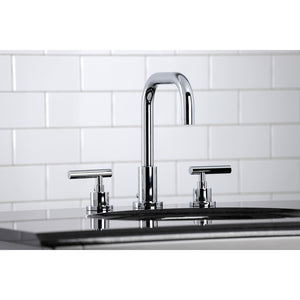 Kingston Brass FSC8931CML Manhattan Widespread Bathroom Faucet with Brass Pop-Up, Polished Chrome