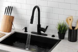 Gourmetier LS8780CTL Continental Single-Handle Pull-Down Kitchen Faucet, Matte Black