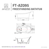 ANZZI FT-AZ095 Prima 67 in. Acrylic Flatbottom Non-Whirlpool Bathtub in White