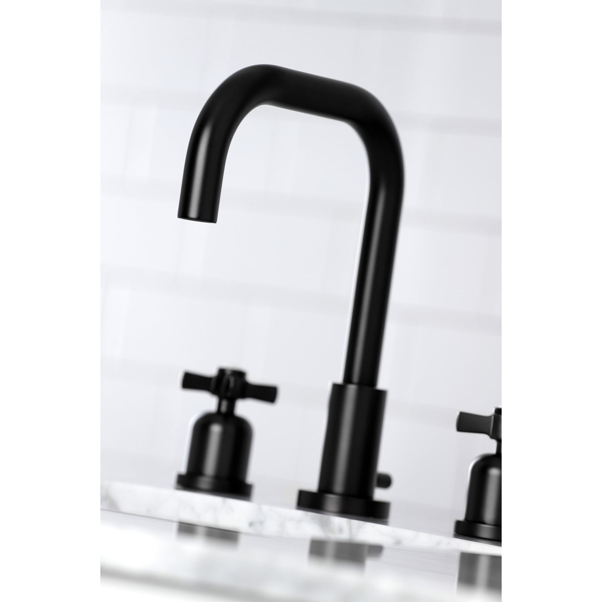 Kingston Brass FSC8930ZX Millennium Widespread Bathroom Faucet with Brass Pop-Up, Matte Black