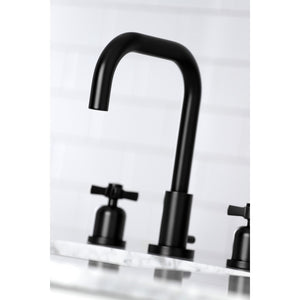 Kingston Brass FSC8930ZX Millennium Widespread Bathroom Faucet with Brass Pop-Up, Matte Black