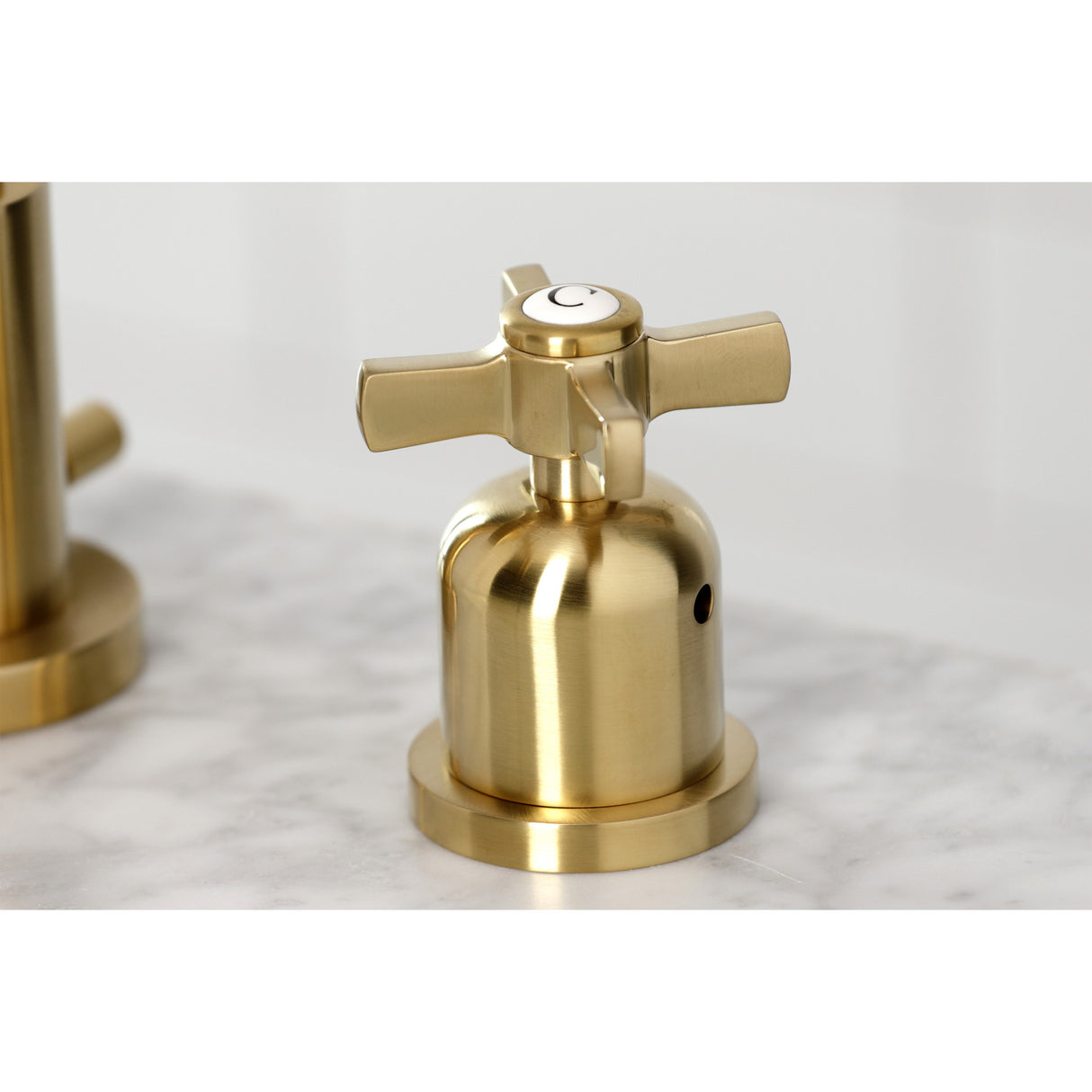 Kingston Brass FSC8933ZX Millennium Widespread Bathroom Faucet with Brass Pop-Up, Brushed Brass