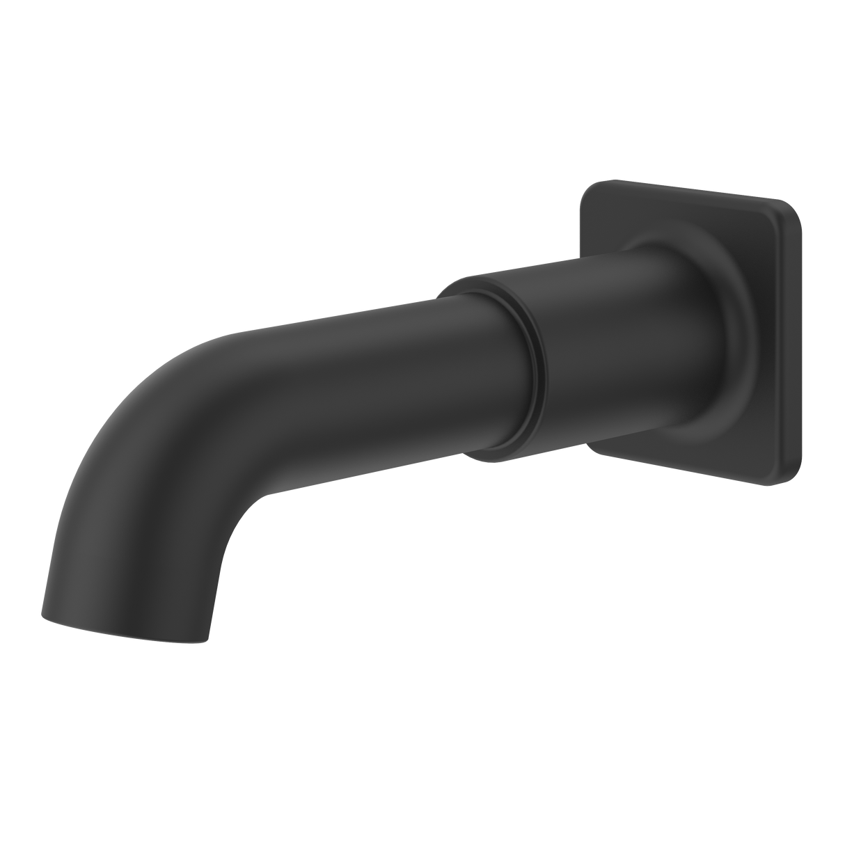 Square Non-Divertering Tub Spout in Spot Defense Matte Black