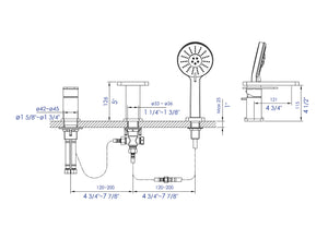 ALFI brand AB2879-PC Polished Chrome Deck Mounted Tub Filler with Hand Held Showerhead