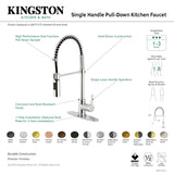 Gourmetier LS8770CTL Continental Single-Handle Pre-Rinse Kitchen Faucet, Matte Black