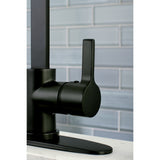Gourmetier LS8710CTLSP Continental Single-Handle Kitchen Faucet with Side Sprayer, Matte Black