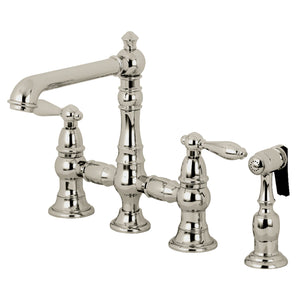 Kingston Brass KS7276ALBS Kitchen Faucet with Side Sprayer, Polished Nickel